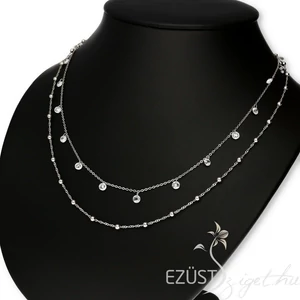 Duplasoros Nyakék Víztiszta Ékkövekkel