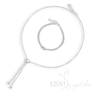 Hurkolt Ezüstgyöngyös Popcornlánc Nyakék-Karlánc Szett