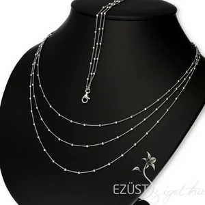 Triplasoros Nyakék-Karlánc Szett Ezüst Gyöngyökkel