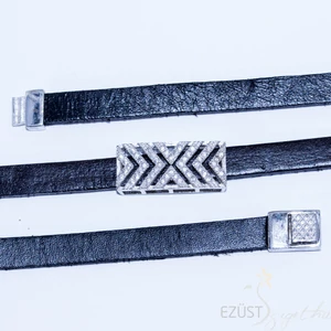 bőrszíjas női ezüst karkötő