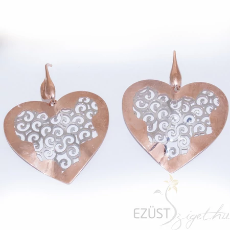 rose gold szív fülbevaló