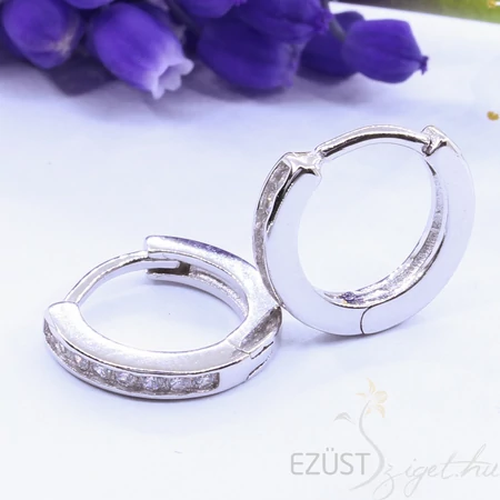 Csini Köves Karika Fülbevaló - Átmérő: 11 mm