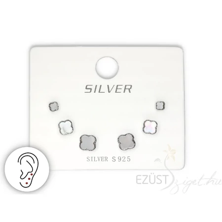Fehér Opál Lóhere Fülbevalók 3in1 (3-4-5 mm)