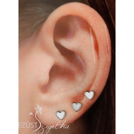 Fehér Opál Szív Fülbevalók 3in1 (4 mm)