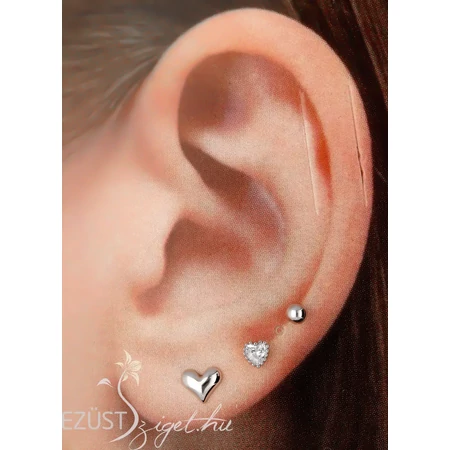 Letisztult Szív Fülbevalók 3in1 (3-4-5 mm)