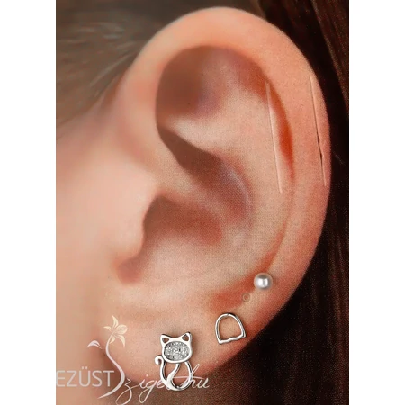 Cica, Macska, Gyöngy Fülbevalók 3in1 (3-4-9 mm)