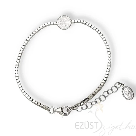 Ezüst Karlánc Szent Benedek Éremmel és Medjugorje Medállal