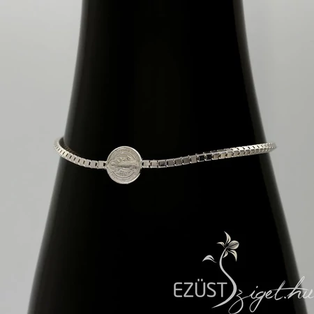 Ezüst Karlánc Szent Benedek Éremmel és Medjugorje Medállal 