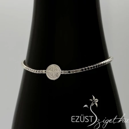 Ezüst Karlánc Szent Benedek Éremmel és Medjugorje Medállal 