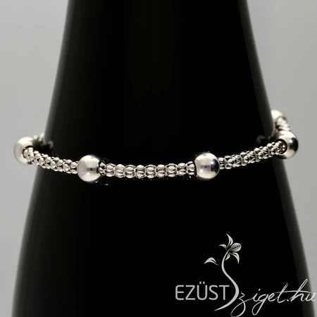 Ezüst Gyöngyös Popcorn Karlánc