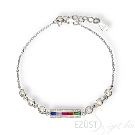 Szivárvány Színes Köves Karlánc