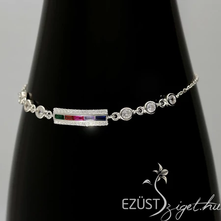 Szivárvány Színes Köves Karlánc