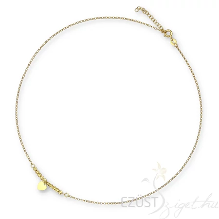 Aranyozott Ezüst Gyöngyös Szíves Nyakék