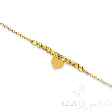 Aranyozott Ezüst Gyöngyös Szíves Nyakék