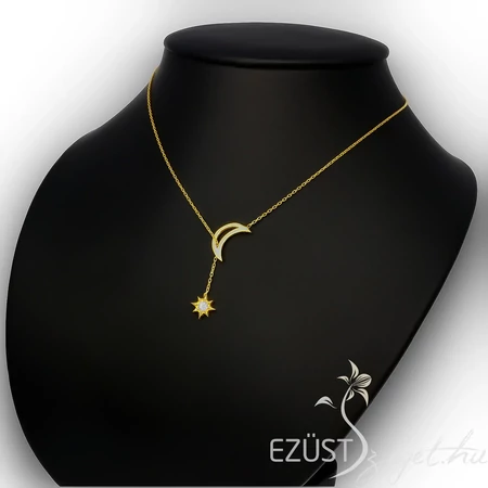 Különleges Csillag és Hold Aranyozott Nyakék