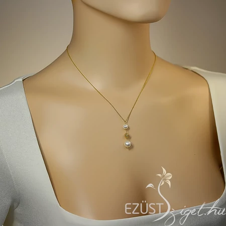 Elegáns Gyöngy Díszes Aranyozott Nyakék