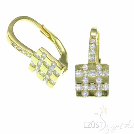 Elegáns Négyzet Aranyozott Fülbevaló