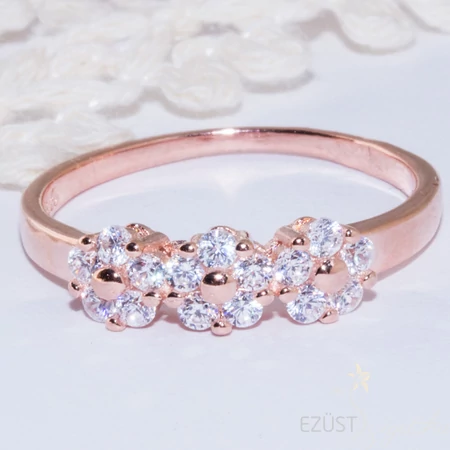 rose gold virágos gyűrű