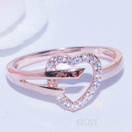 kis szív rose gold gyűrű