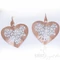 Áttört Rose Gold Szív Fülbevaló