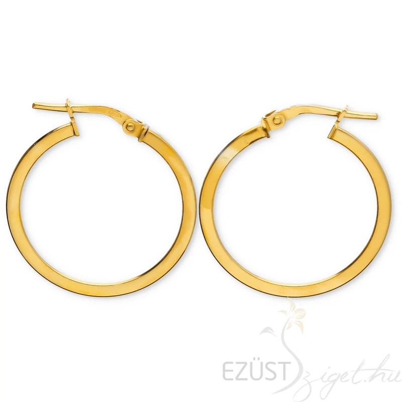 Letisztult Aranyozott Karika Fülbevaló - több méret (23 mm)