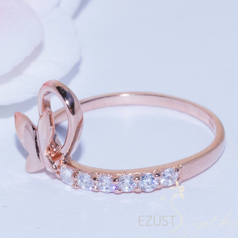 pillangós rose gold gyűrű