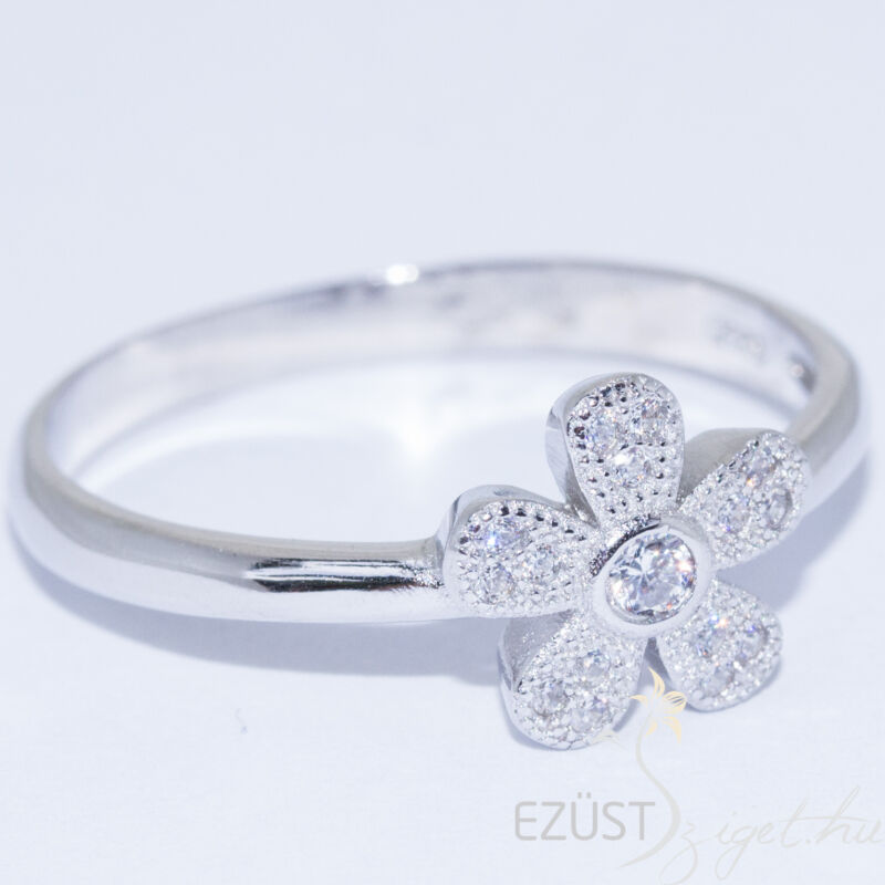 virág ezüst gyűrű