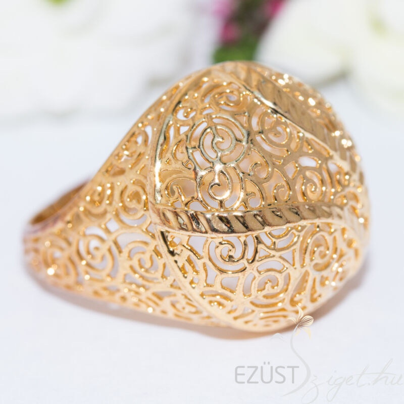 Barokk Stílusú Aranyozott Ezüst Gyűrű