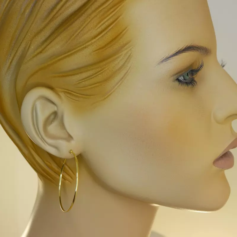 Légies sorompózáras arany karika fülbevaló (42 mm)