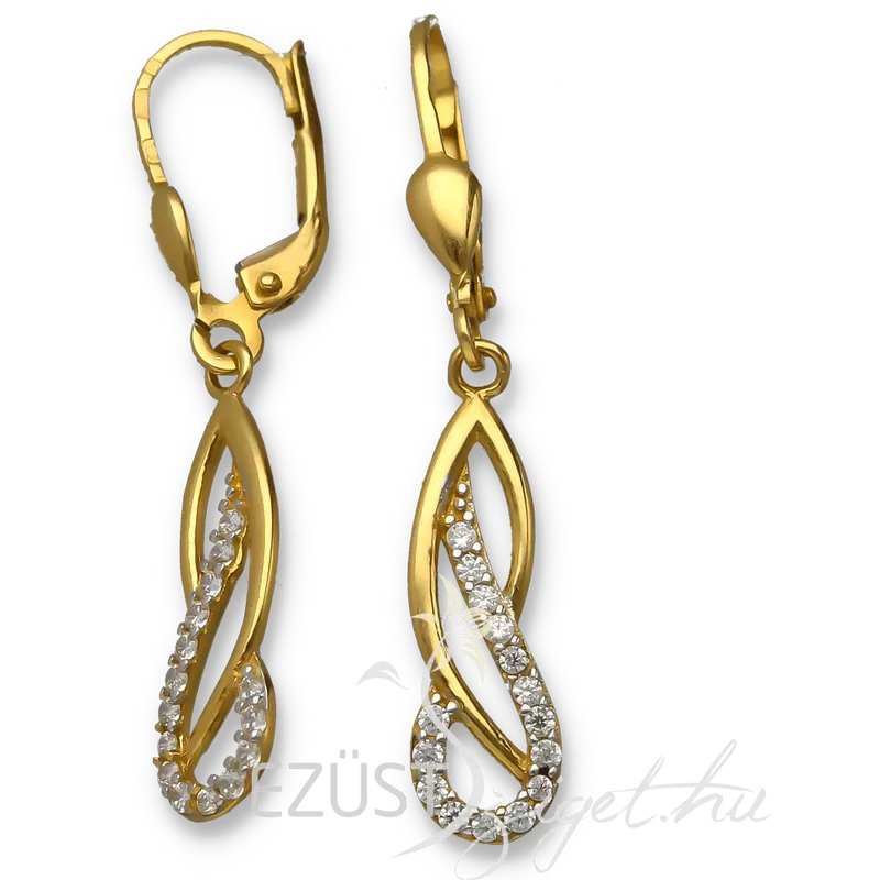 Titokzatos Zefír patentzáras arany fülbevaló
