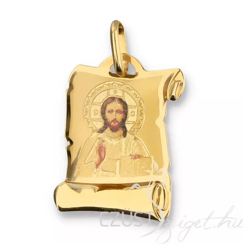 Áldott Jézus 14 Karátos Arany Pergamen Medál