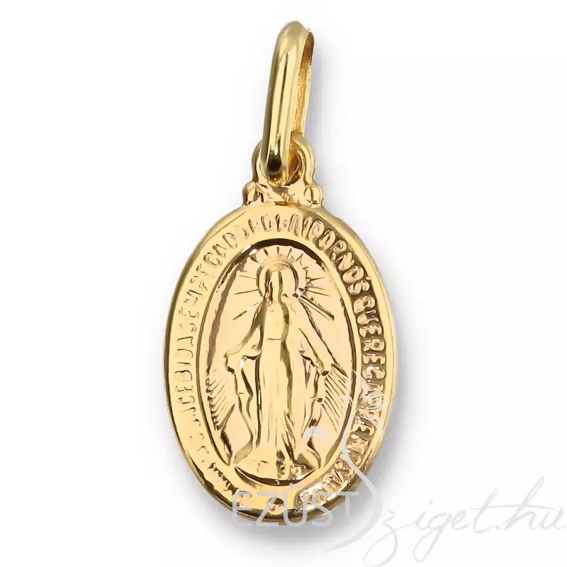 Szűz Mária 14 Karátos Arany Ovális Medál