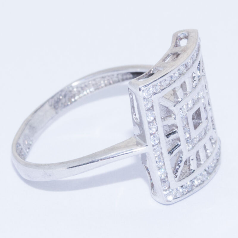 négyzet ezüst gyűrű