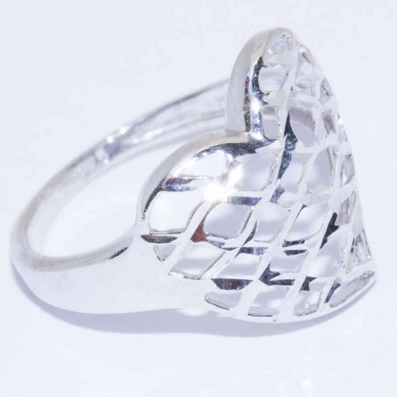 csiszolt szív ezüst gyűrű