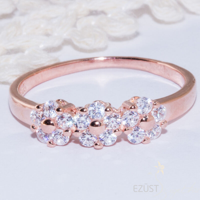 rose gold virágos gyűrű