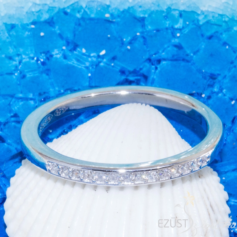 Egyszerű Kő Sávos Gyűrű